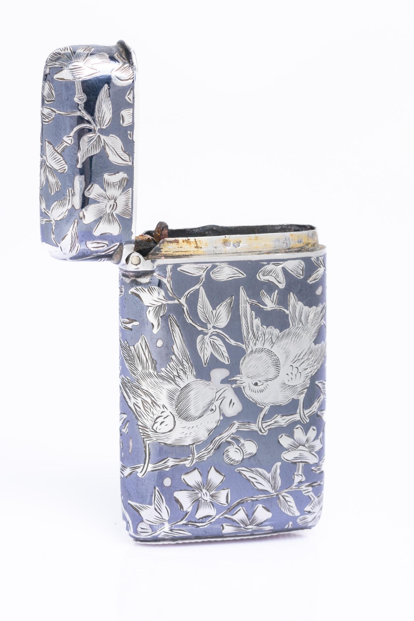 Antique French 19th Century Silver & Niello Vesta Case By A. Dubois in vendita 3