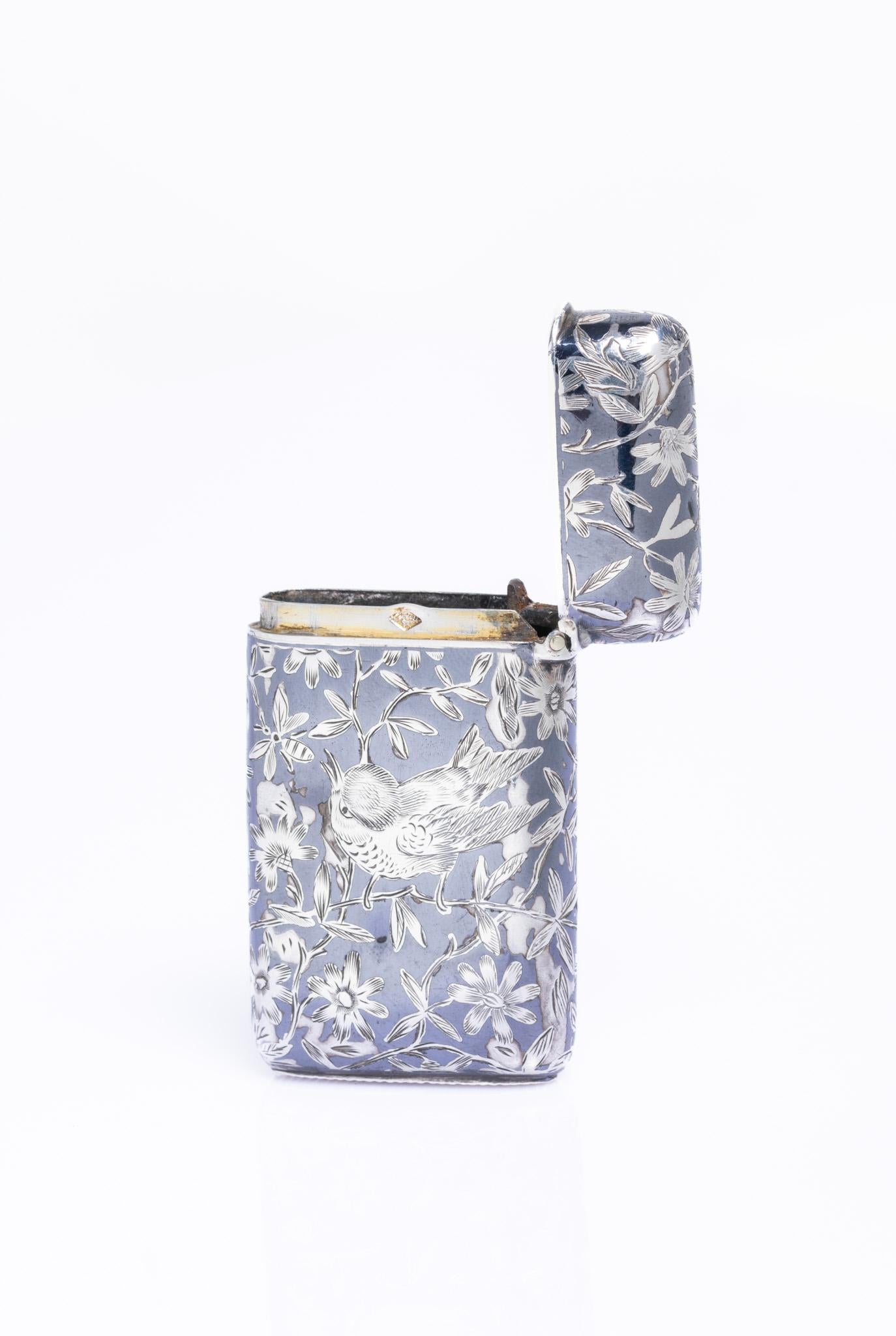 Antique French 19th Century Silver & Niello Vesta Case By A. Dubois in vendita 4