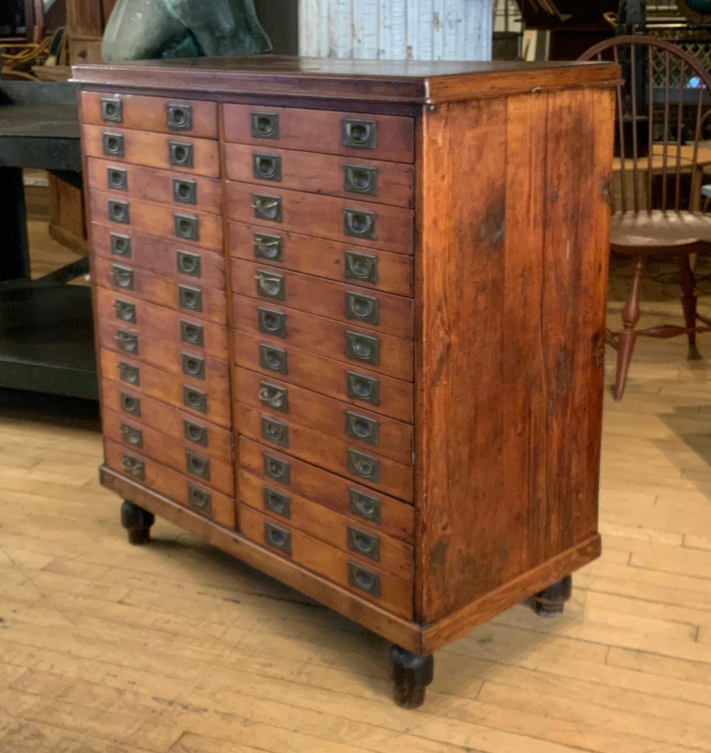 Antique French 19th Century Twenty-Four Drawer Specimen Chest 4