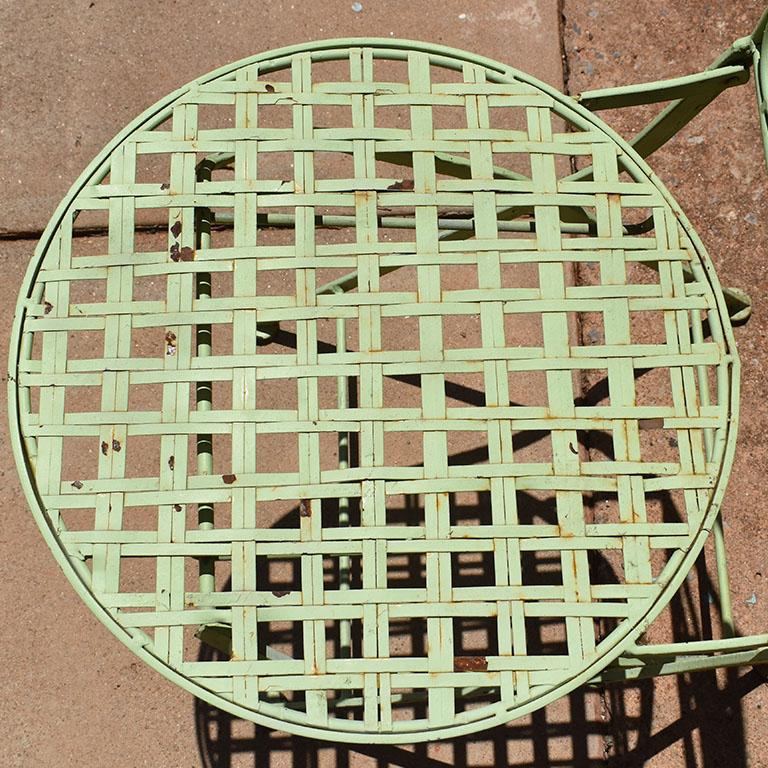 Antique French 19th Century Victorian Green Metal Folding Garden Chairs