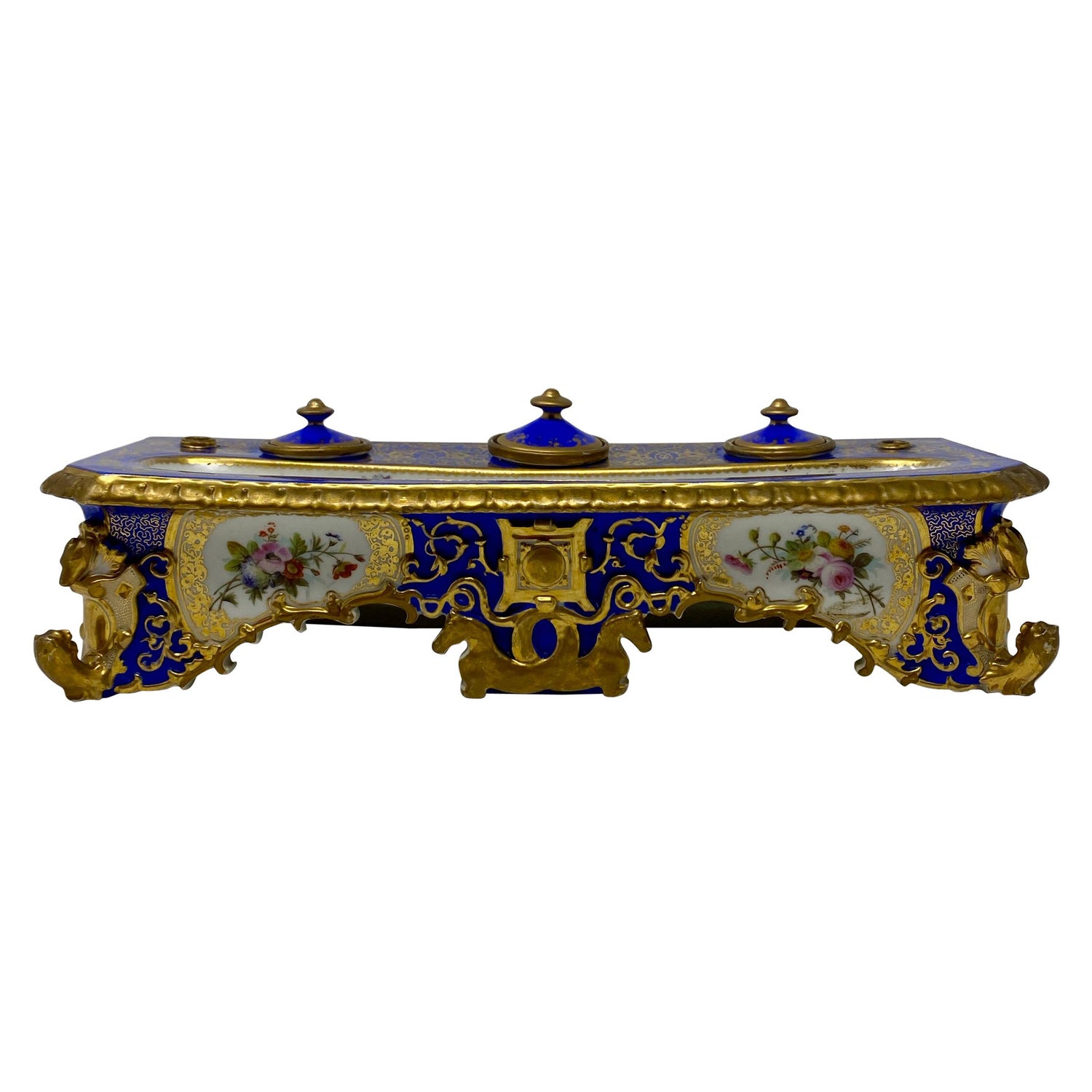Antique French 19th Century Vieux Paris Jacob Petit Inkwell For Sale At 1stdibs