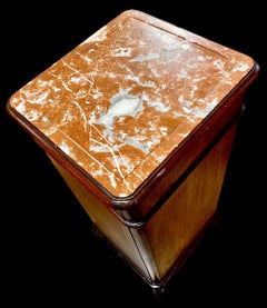 Antique French 19th Century Walnut & Marble Nightstand (Comodino in noce e marmo)