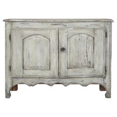 Antique French 2-Door Painted Rustic Buffet circa 1700's with Paint Restoration