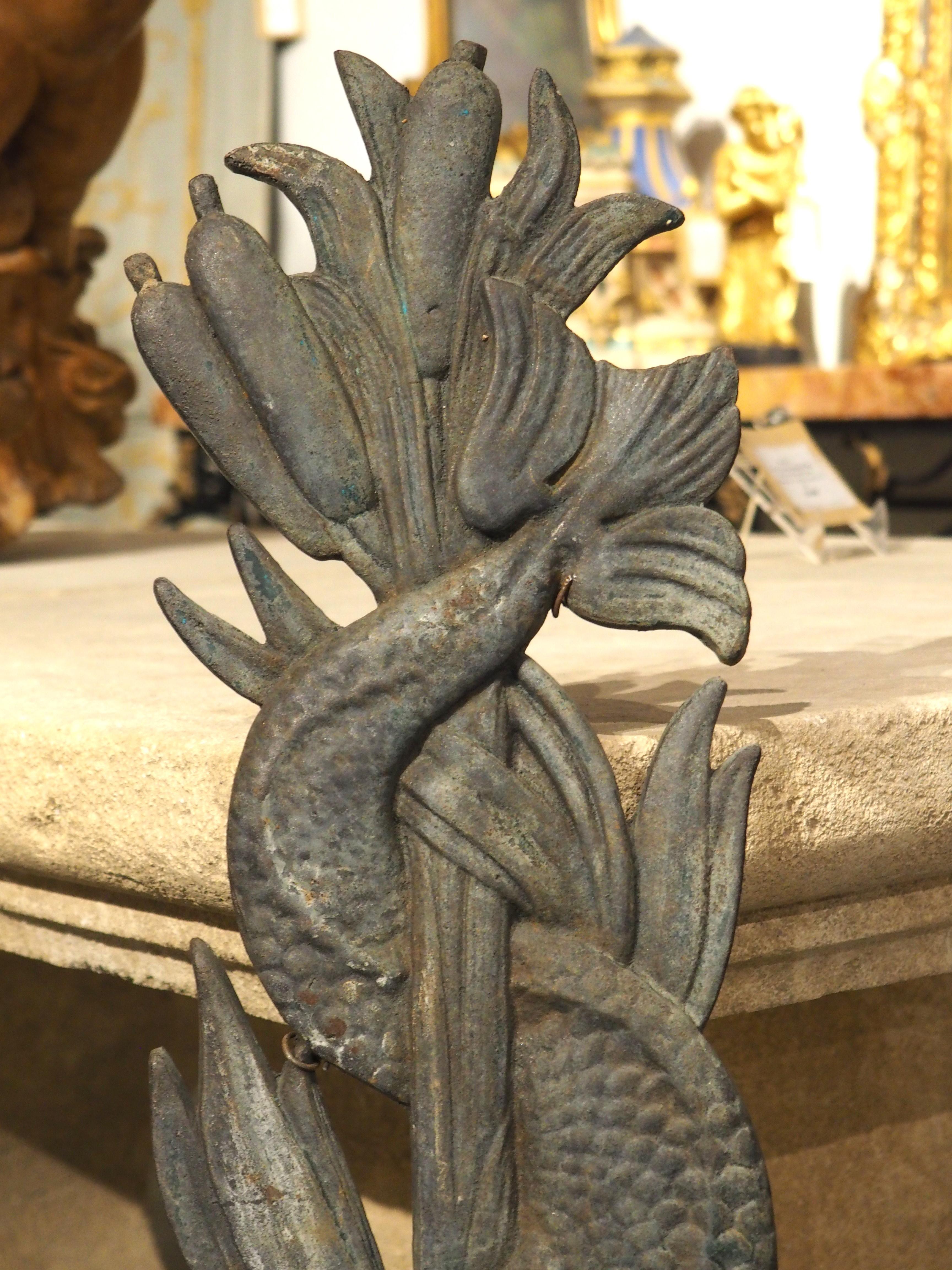 Ancienne fontaine dauphin en fonte en deux parties, CIRCA 1900 1