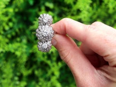 1920s French 2.10 Carat Diamond and 18k White Gold Cocktail Ring