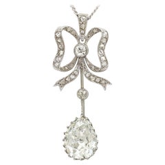 Antique French 2.69 Carat Diamond and Platinum Pendant Antique French 2.69 Carat Diamond and Platinum Pendant
