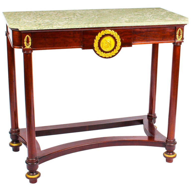 Antique French 2nd Empire Marble Top and Ormolu Mounted Console Table