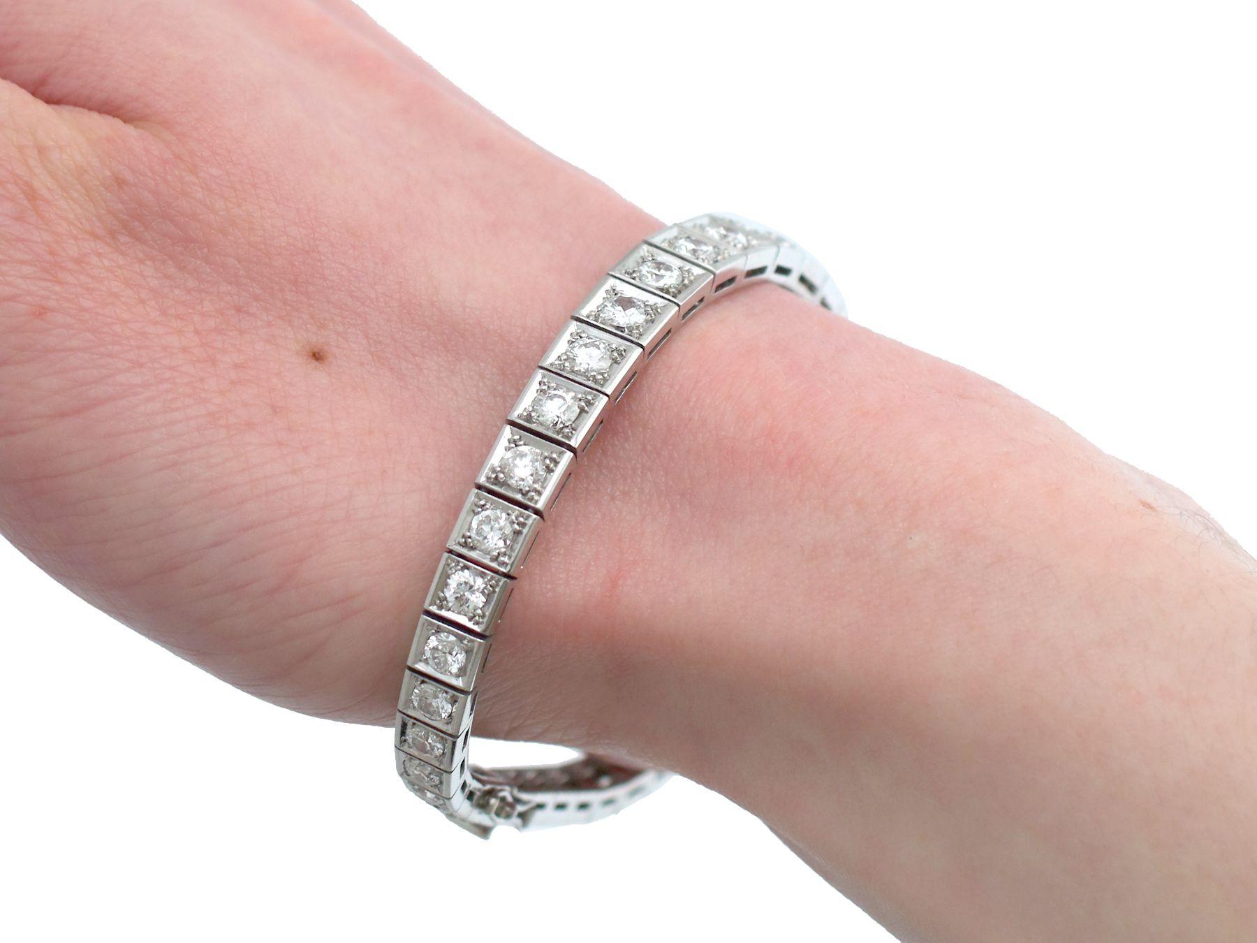 Antikes französisches Armband aus Platin mit 4,52 Karat Diamanten im Angebot 5