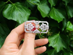 Antique French 4.53 Carat Diamond and Platinum Brooch