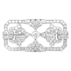 Antique French Spilla in platino e diamanti da 4.53 carati