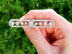 Antique French 5.00Ct Diamond and Platinum Brooch Art Deco Circa 1910
