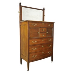 Antique French 6 Drawer Bedroom Dresser Mirror Adjustable