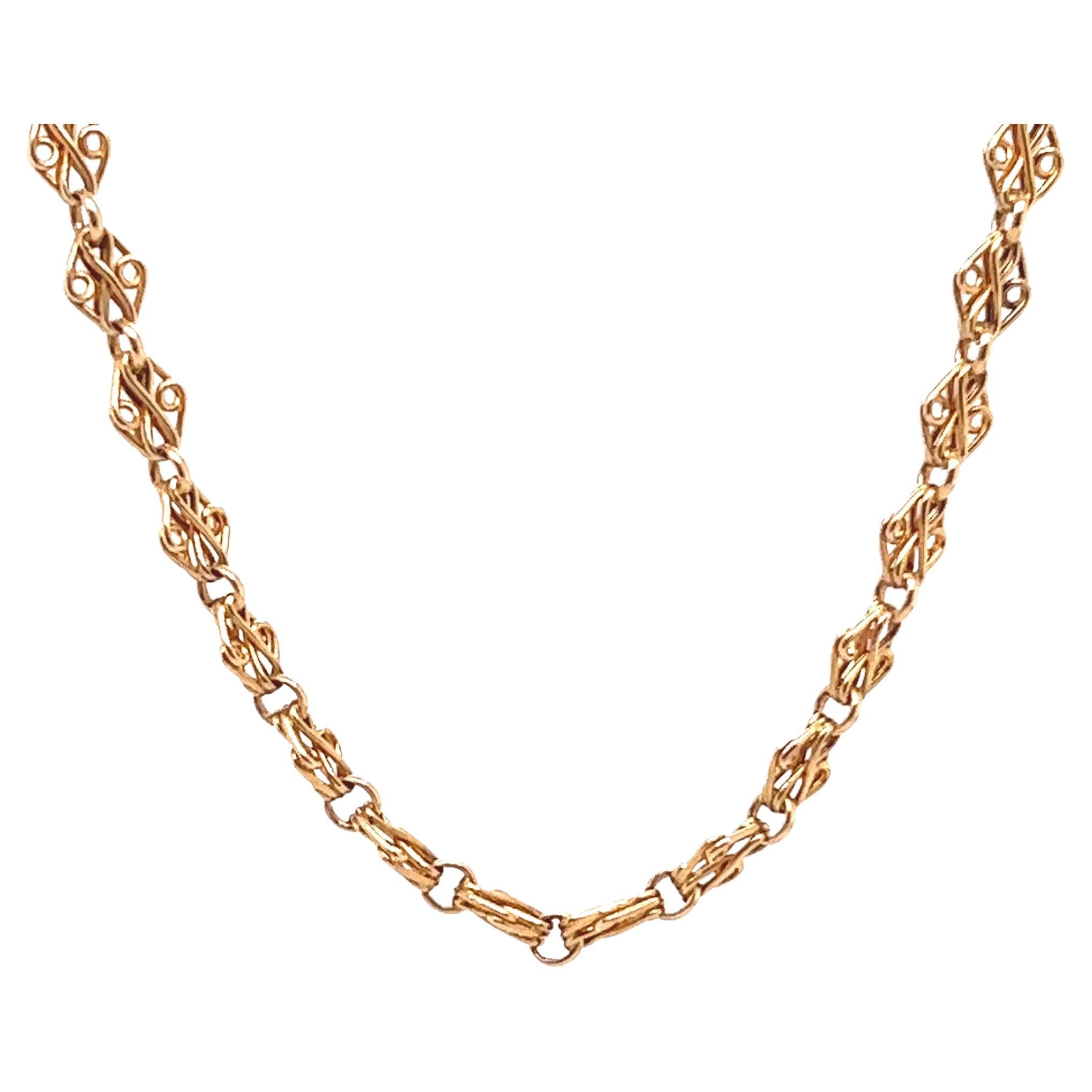 Antique French 18 Karat Gold Fancy Link Necklace