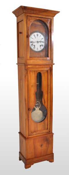 Antique French 8-Day Cherry Longcase/Grandfather Comtoise Morbier Clock