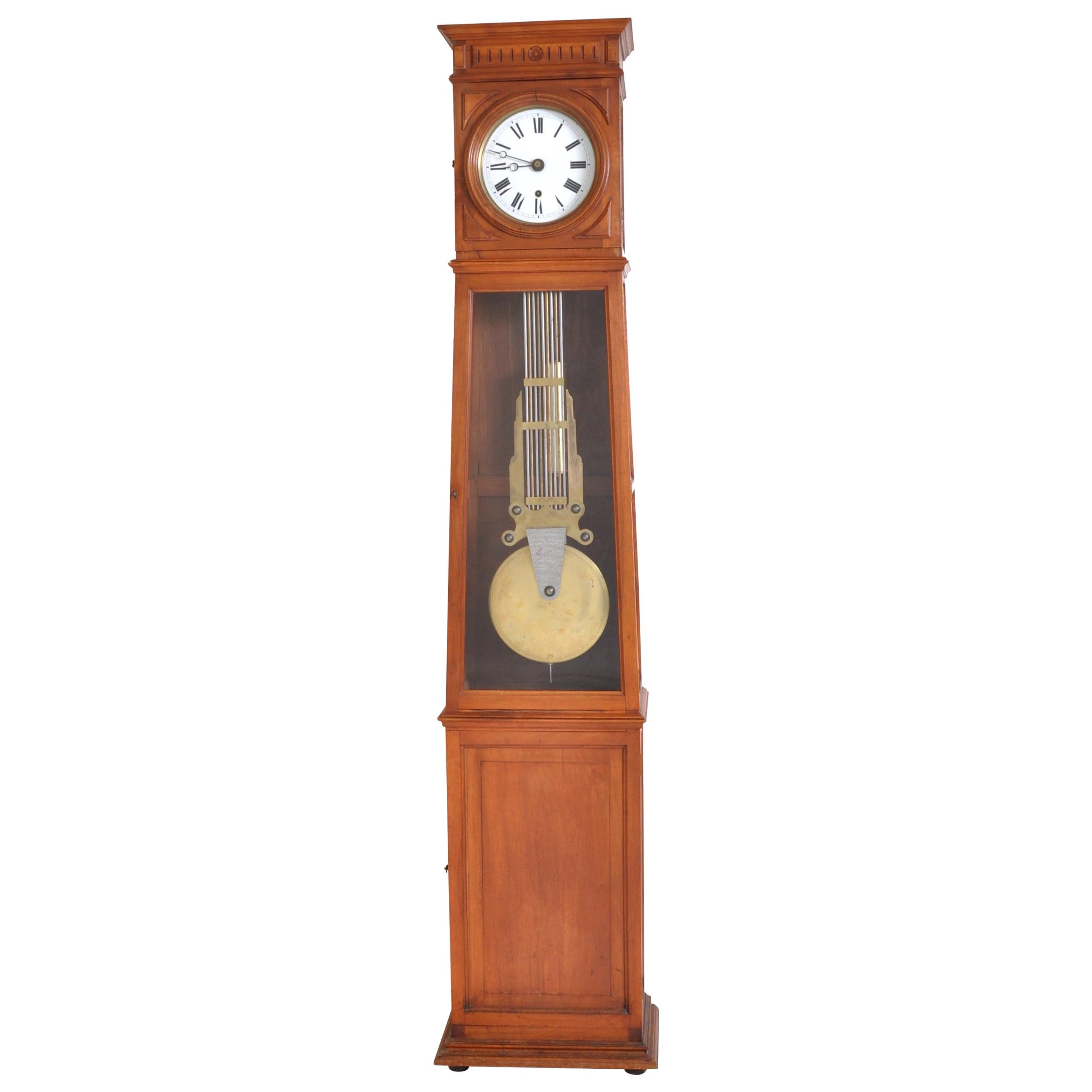 Antique French 8-Day Longcase / Grandfather Comtoise Morbier Clock, circa 1800