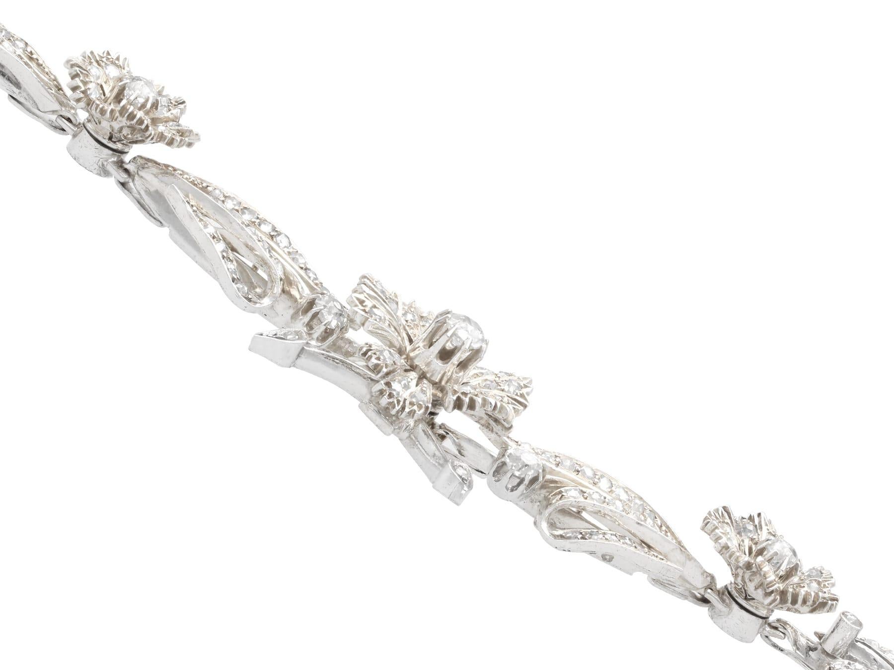 Antique French 8.50 Carat Diamond, 9k Gold and Silver Necklace Circa 1860 For Sale 8