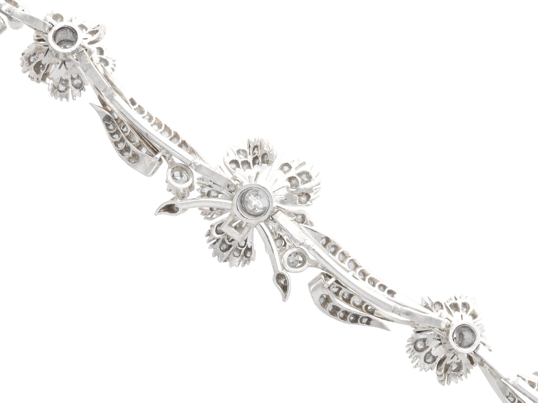 Antique French 8.50 Carat Diamond, 9k Gold and Silver Necklace Circa 1860 For Sale 9