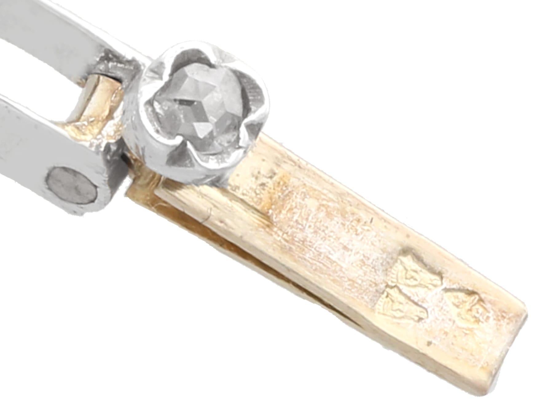 Antique French 8.50 Carat Diamond, 9k Gold and Silver Necklace Circa 1860 For Sale 11