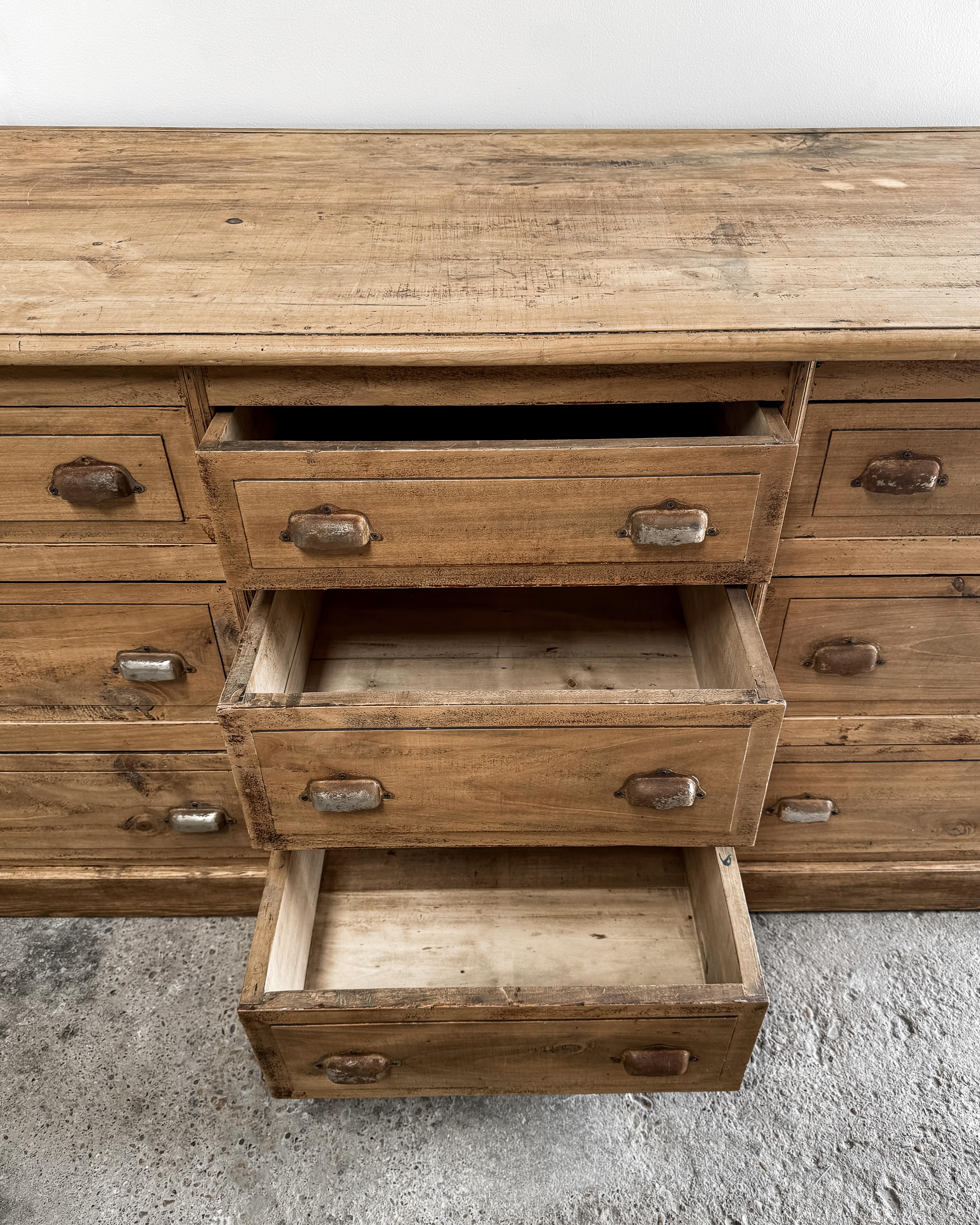 Antique French 9 Drawer Pharmacy Cabinet 7