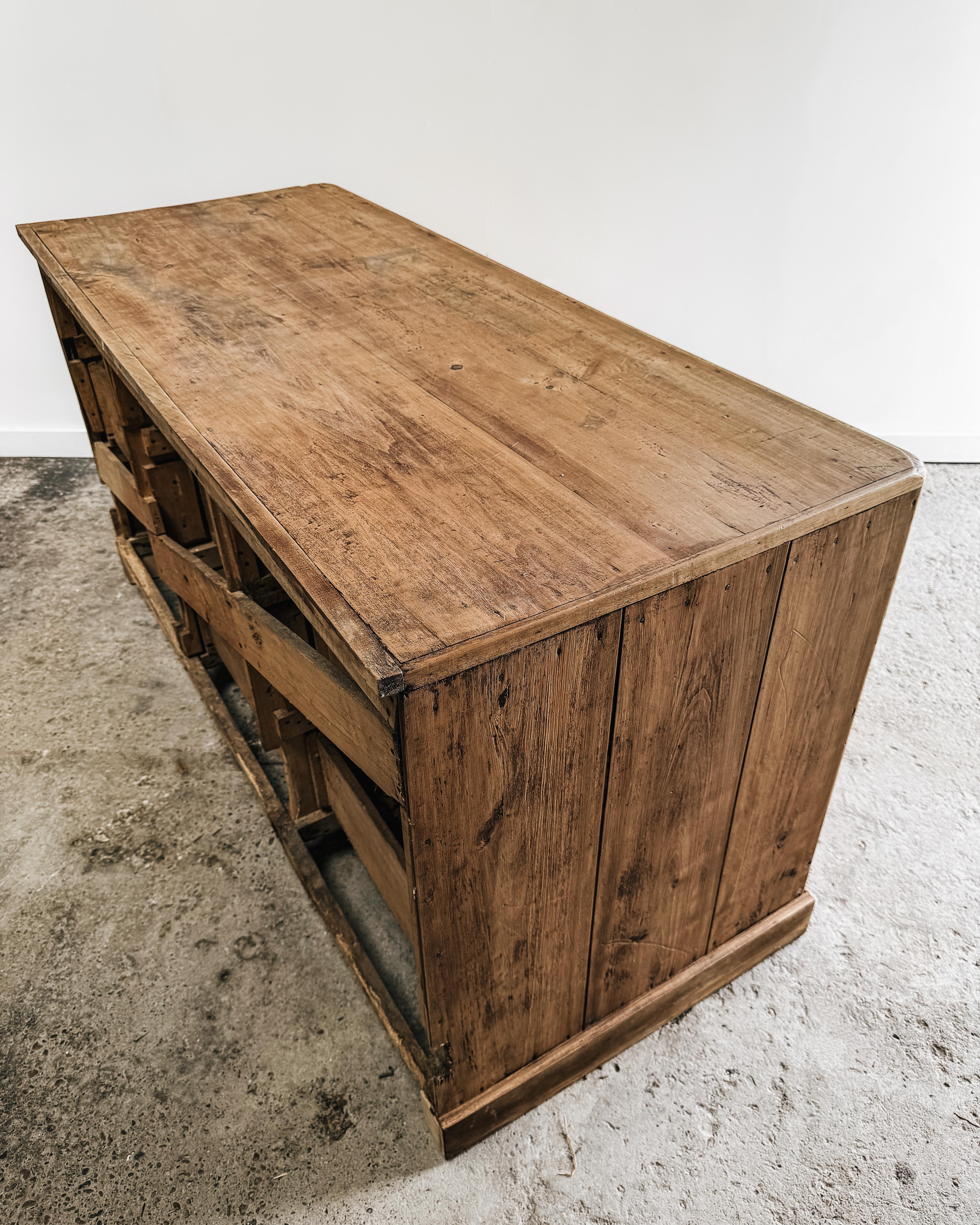 Antique French 9 Drawer Pharmacy Cabinet 11