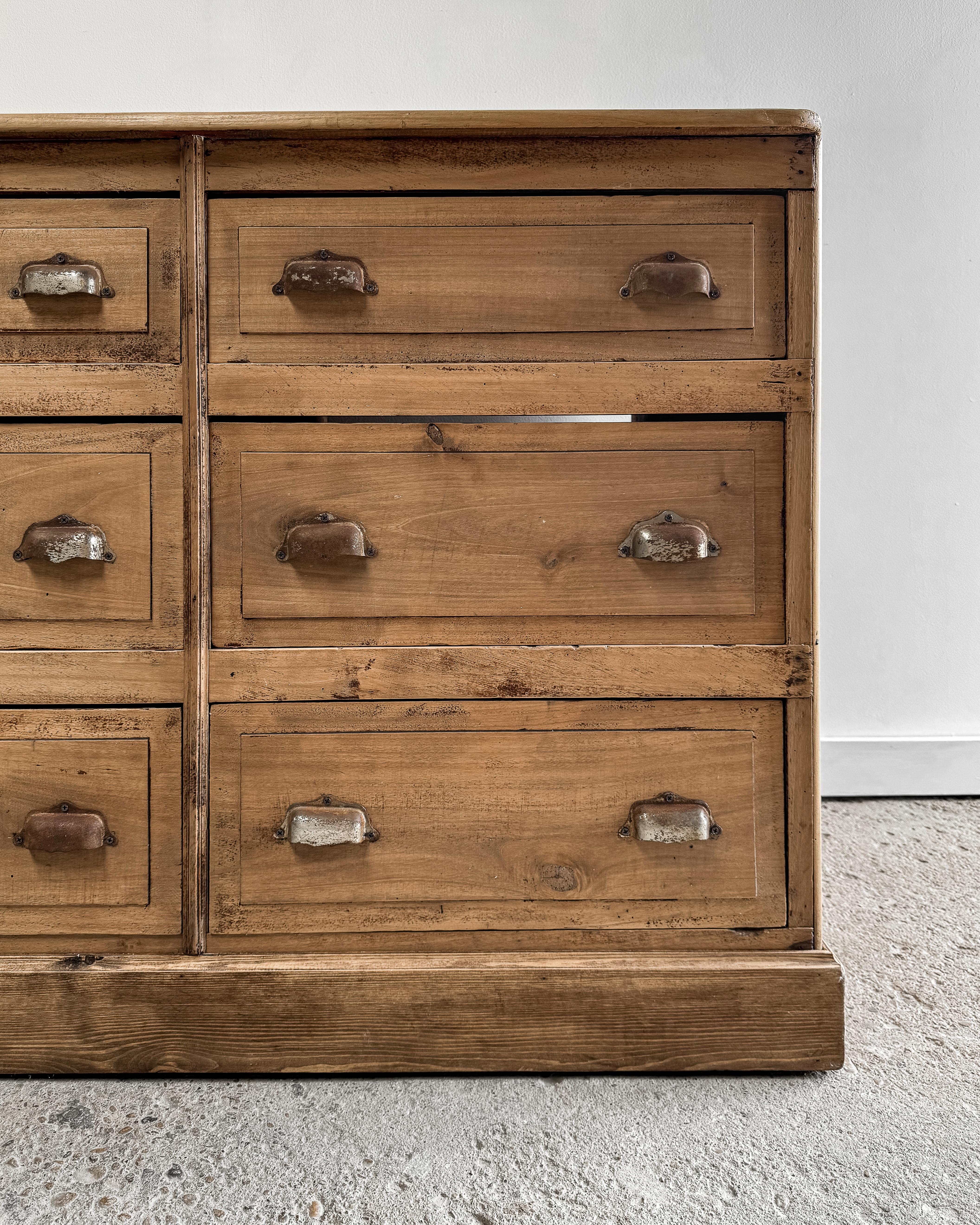 Antique French 9 Drawer Pharmacy Cabinet 2