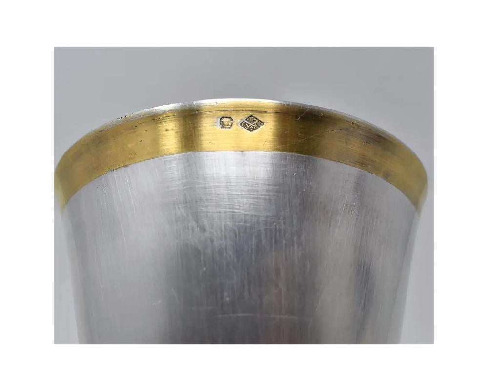 Antiguo cáliz francés de plata 950 y esmalte dorado de Placide Poussielgue-Rusand en venta 3