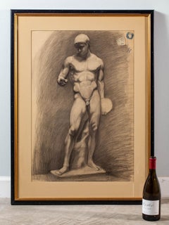 Antique French Academy Drawing Discus Thrower, circa 1880