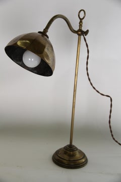 Antique French Adjustable Brass Lamp