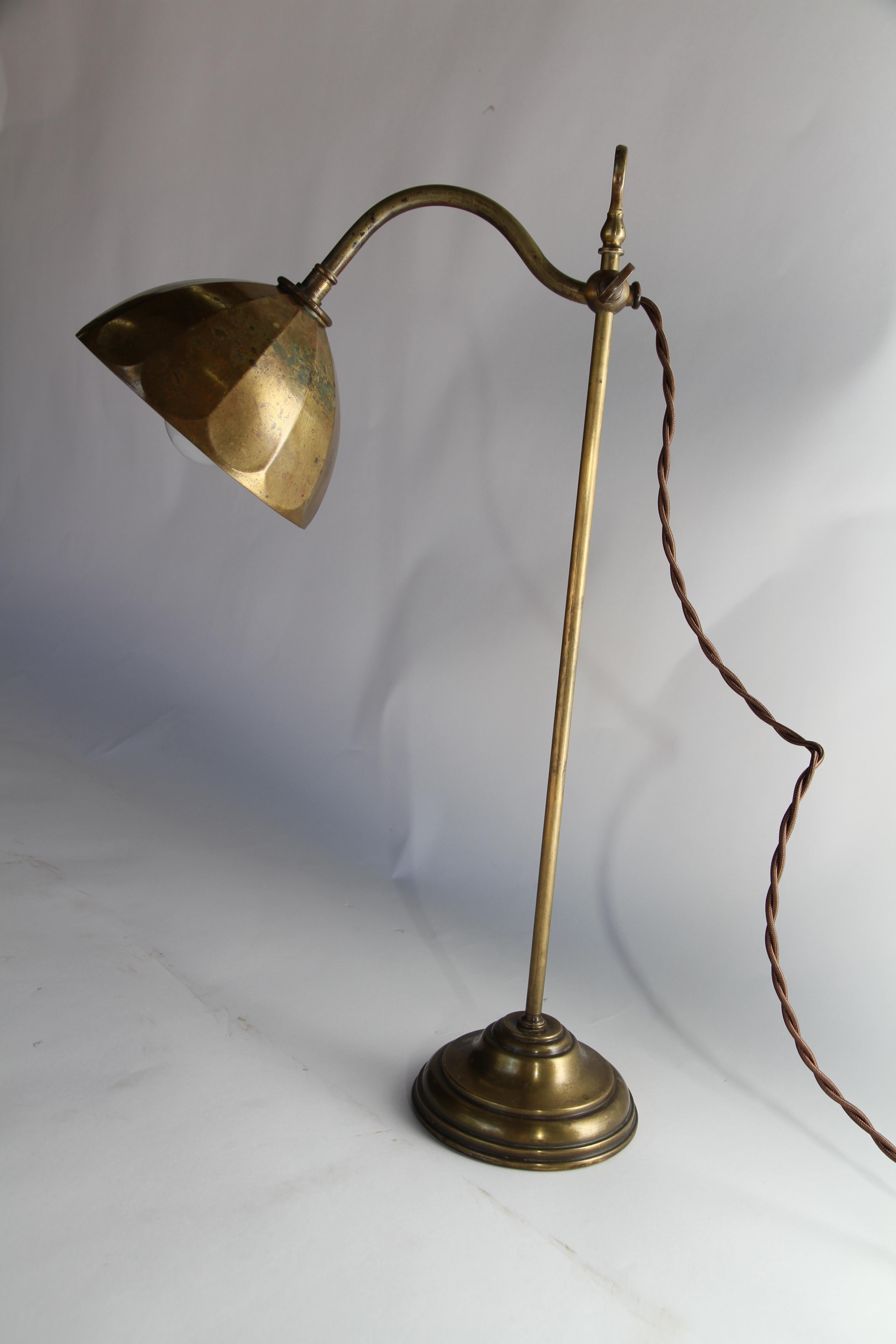 Antique French Adjustable Brass Lamp 1