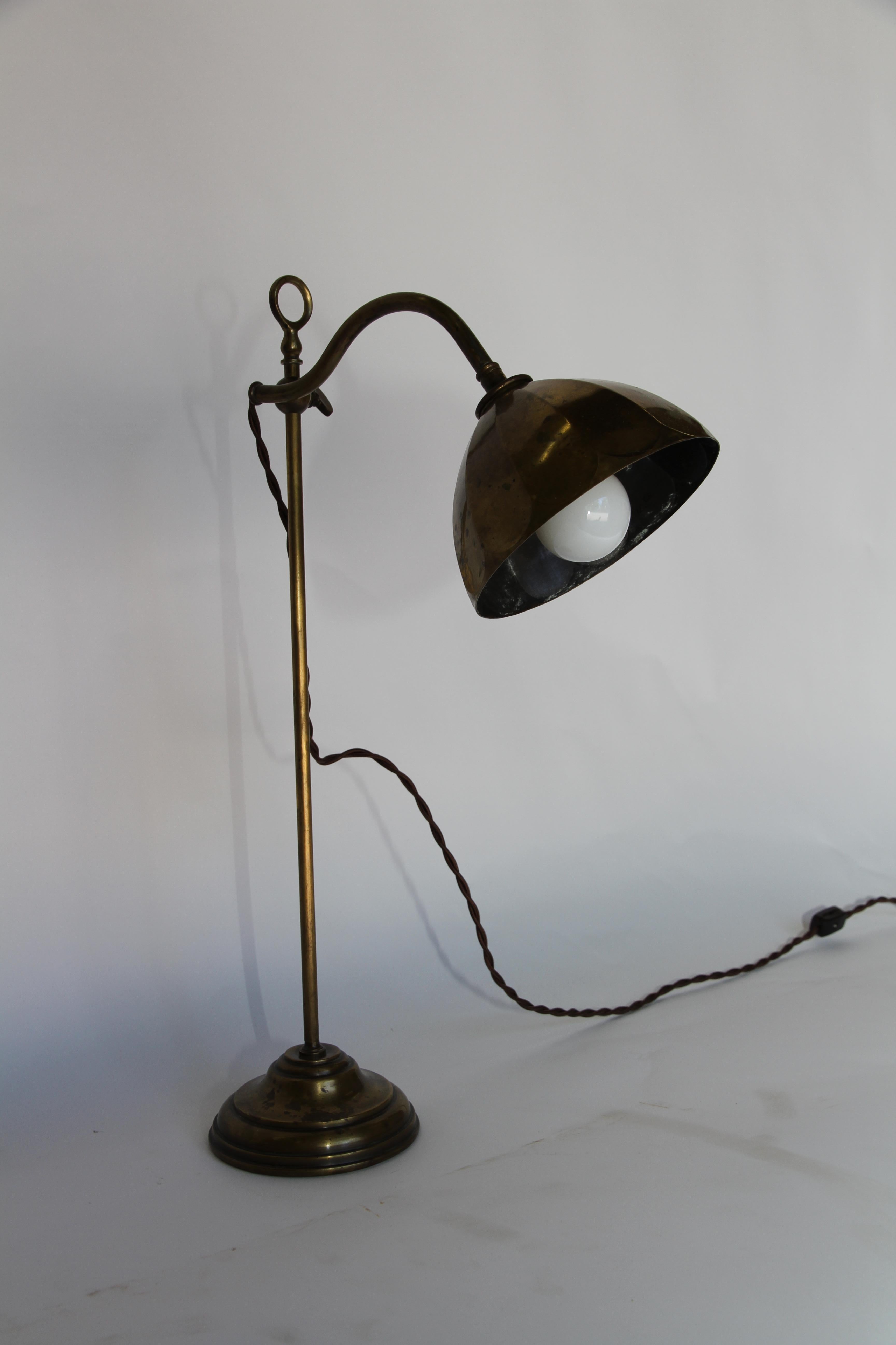 Antique French Adjustable Brass Lamp 2