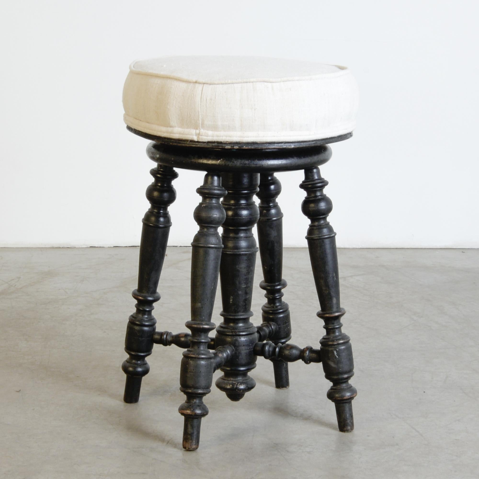 Painted Antique French Adjustable Piano Bench