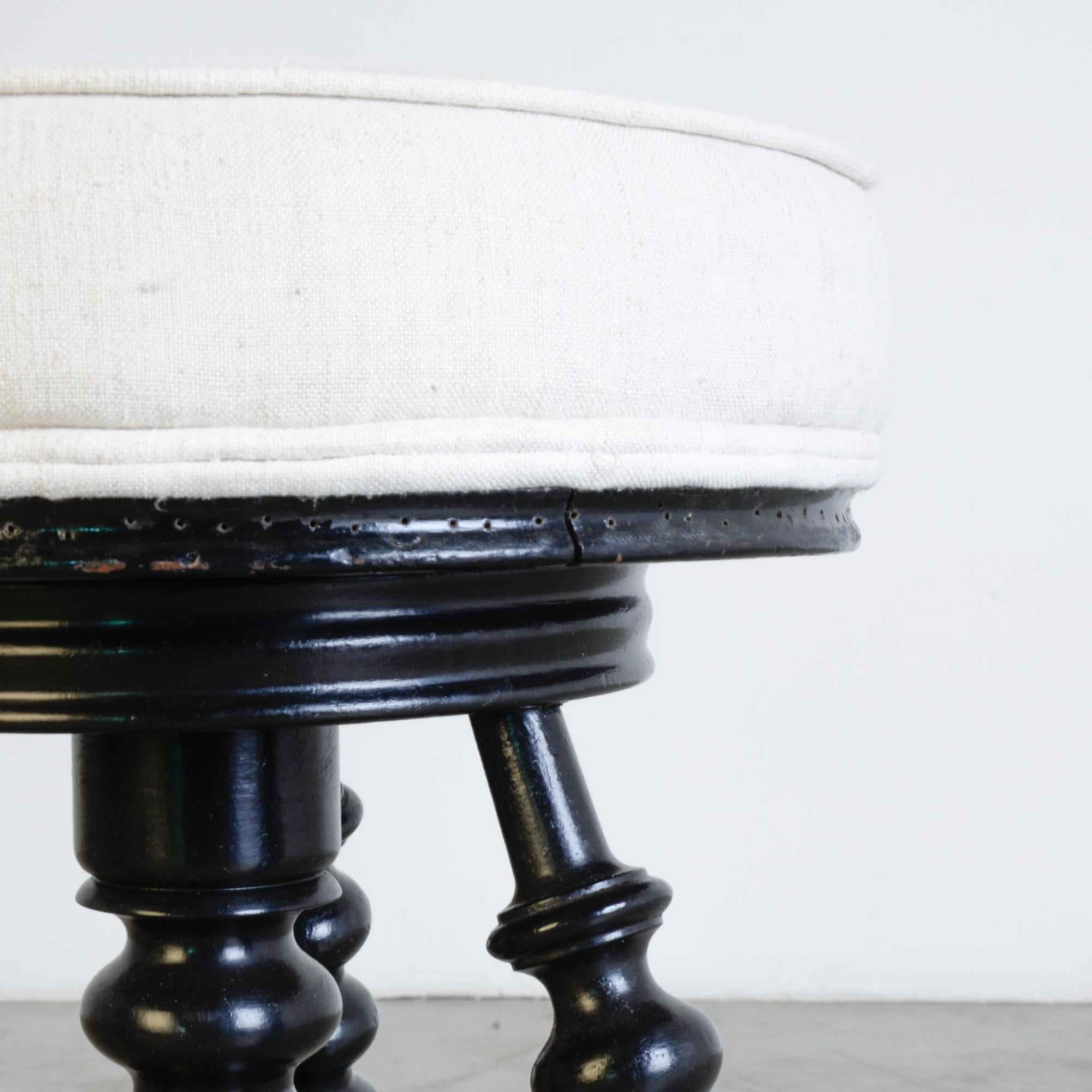 Fabric Antique French Adjustable Piano Bench