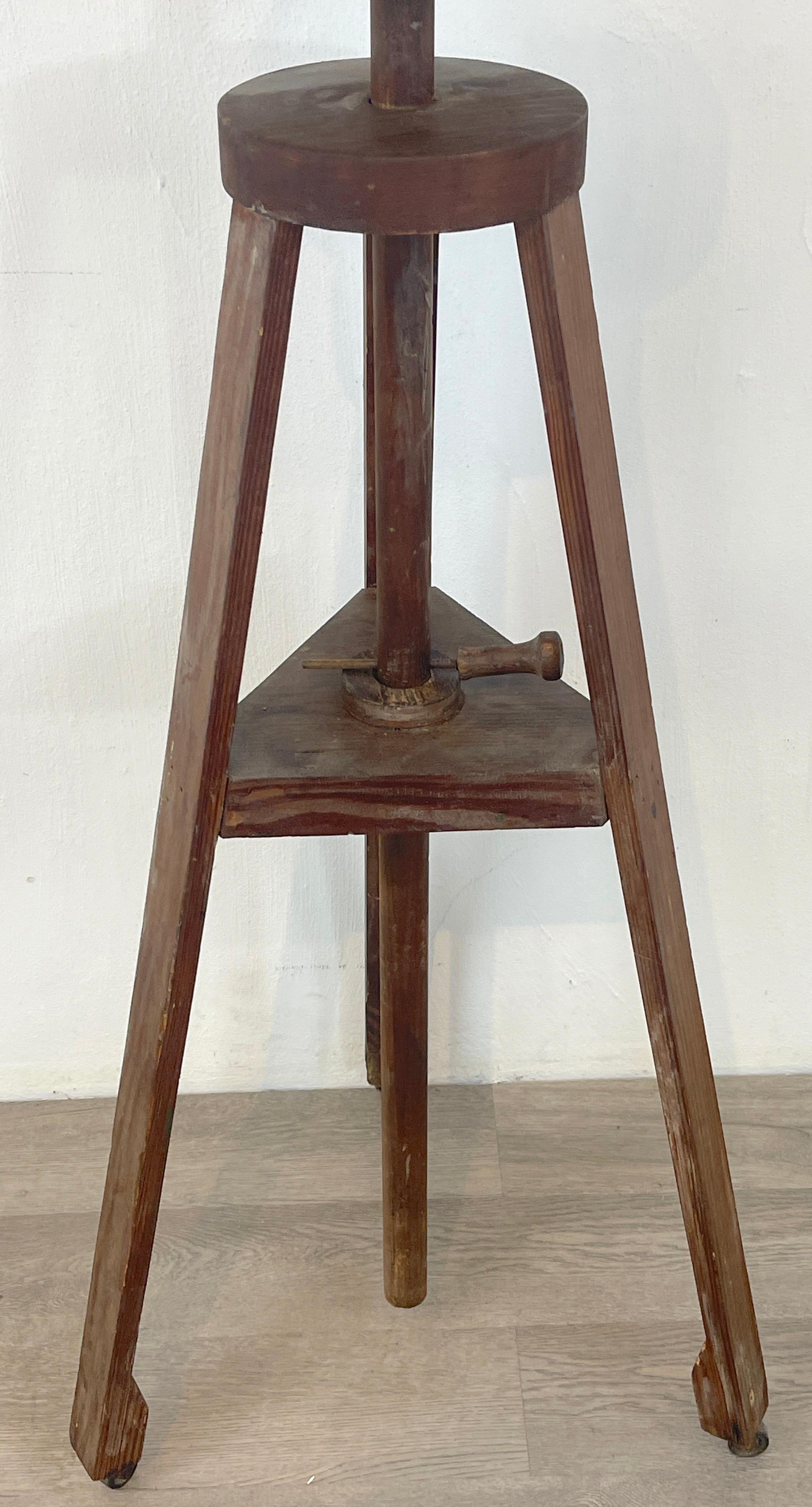Antique French Adjustable/Revolving Potters Pedestal  In Good Condition For Sale In West Palm Beach, FL