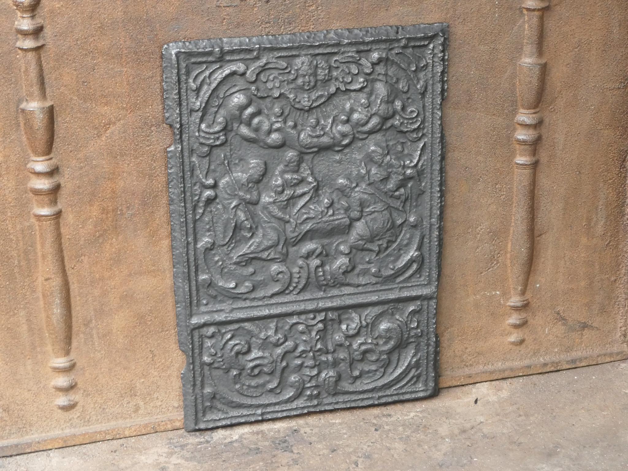 Antike französische „Adoration of the Magi“-Kaminsims / Backsplash, 18. Jahrhundert im Zustand „Gut“ im Angebot in Soest, NL