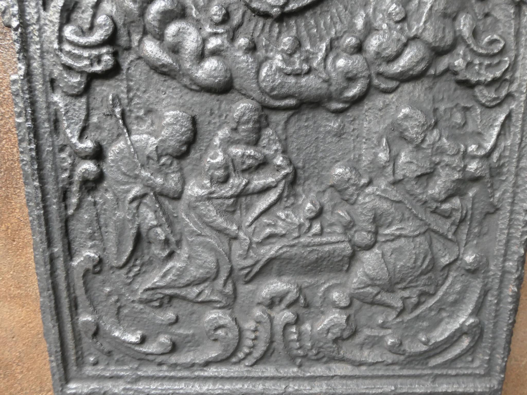 Antike französische „Adoration of the Magi“-Kaminsims / Backsplash, 18. Jahrhundert (Eisen) im Angebot