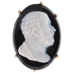Antique French Agate Cameo Men's Ring