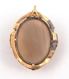 Antique French Agate Cameo Pendant