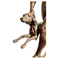 Antique French Alfred Boucher (1850-1934) Bronze Sculpture, "Diana the Huntress"