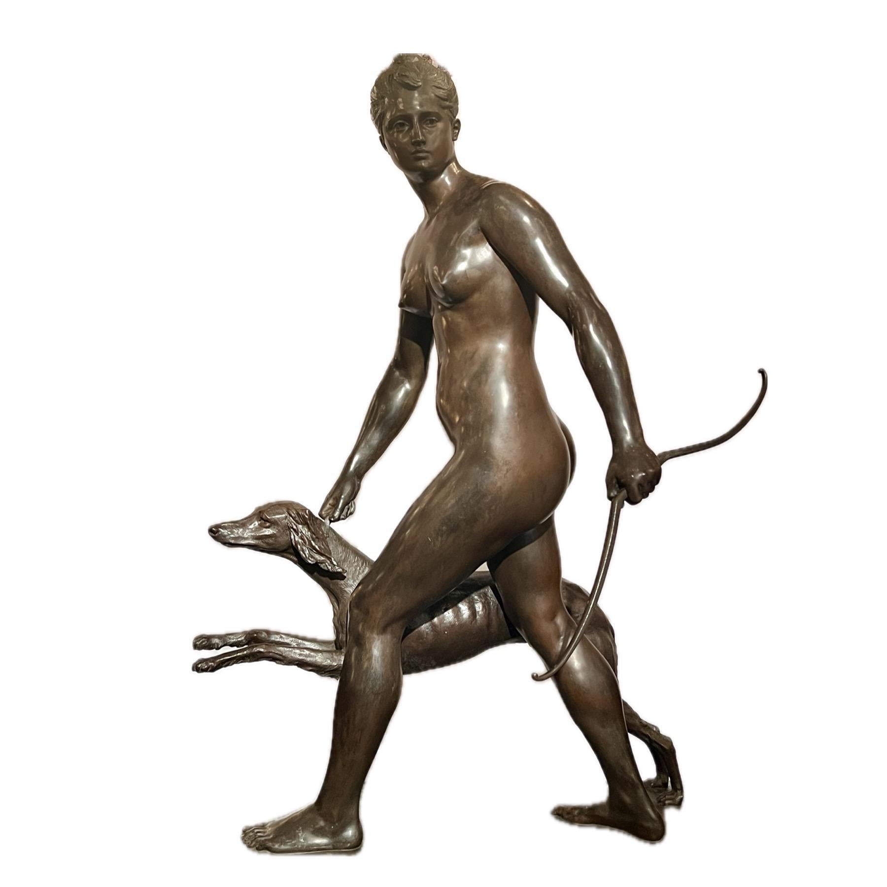Français Ancienne sculpture française d'Alfred Boucher (1850-1934), Diane la chasseuse en vente