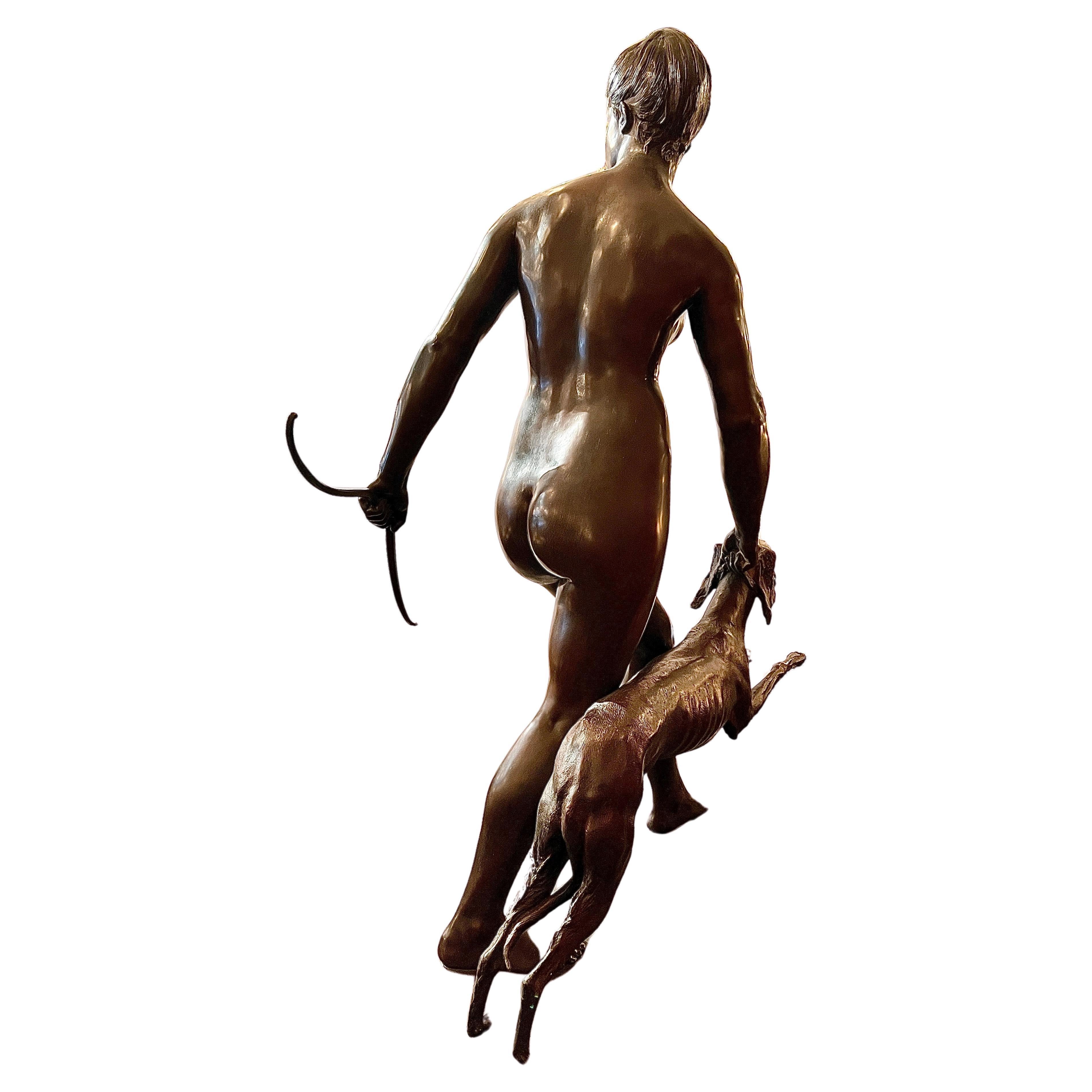 Ancienne sculpture française d'Alfred Boucher (1850-1934), Diane la chasseuse Bon état - En vente à New Orleans, LA