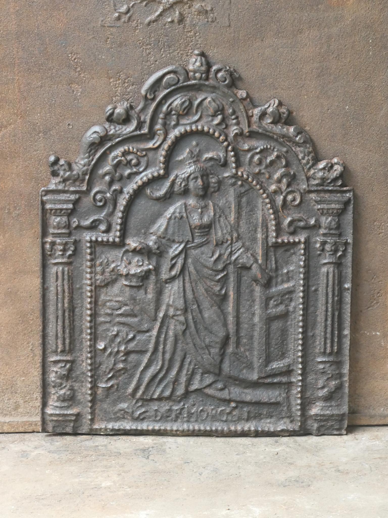 Neoclassical Antique French 'Allegory of the Morning' Fireback / Backsplash, 18th - 19th C. For Sale