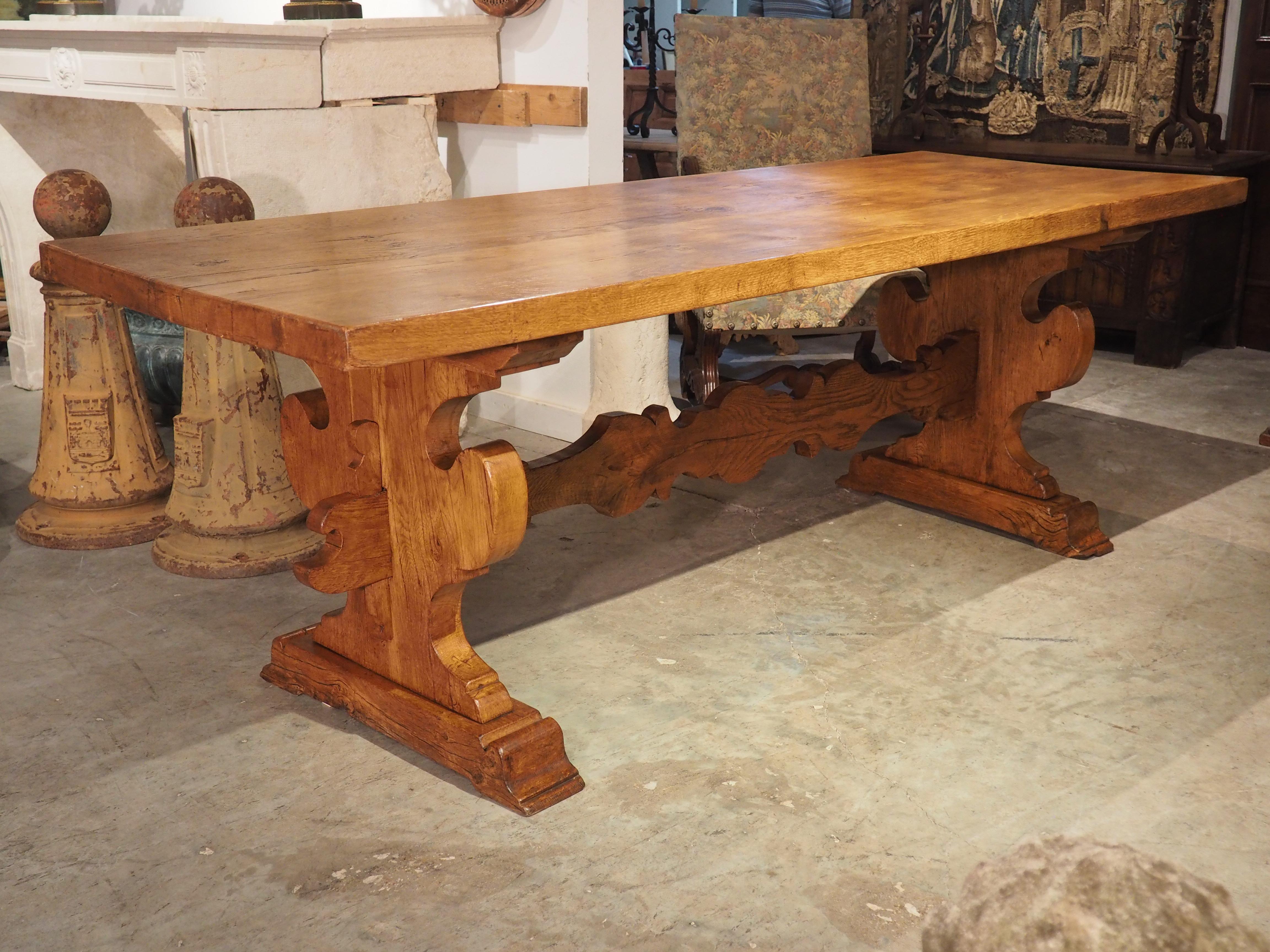 Antique French Alpine Dining Table in Carved Oak, Circa 1890 8