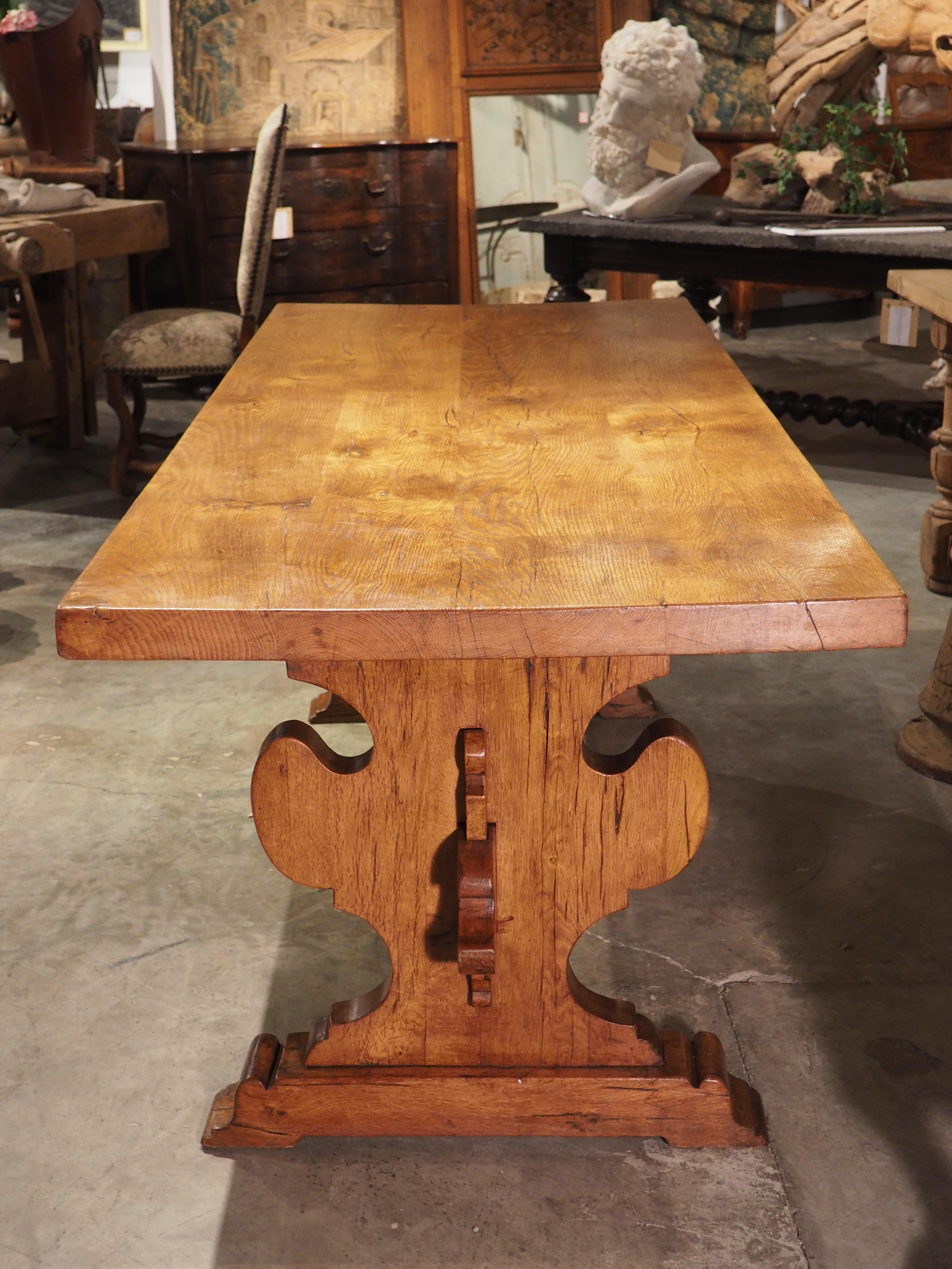 Antique French Alpine Dining Table in Carved Oak, Circa 1890 1