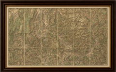 Antique French Alps Map of Albertville & Briançon, Edward Stanford 1908