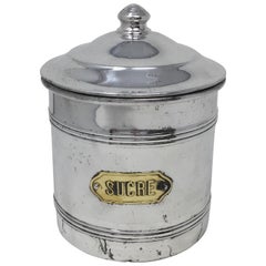 Antique French Aluminum Sucre Canister, circa 1920s