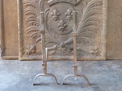 Antique French Andirons or Firedogs, 18th Century
