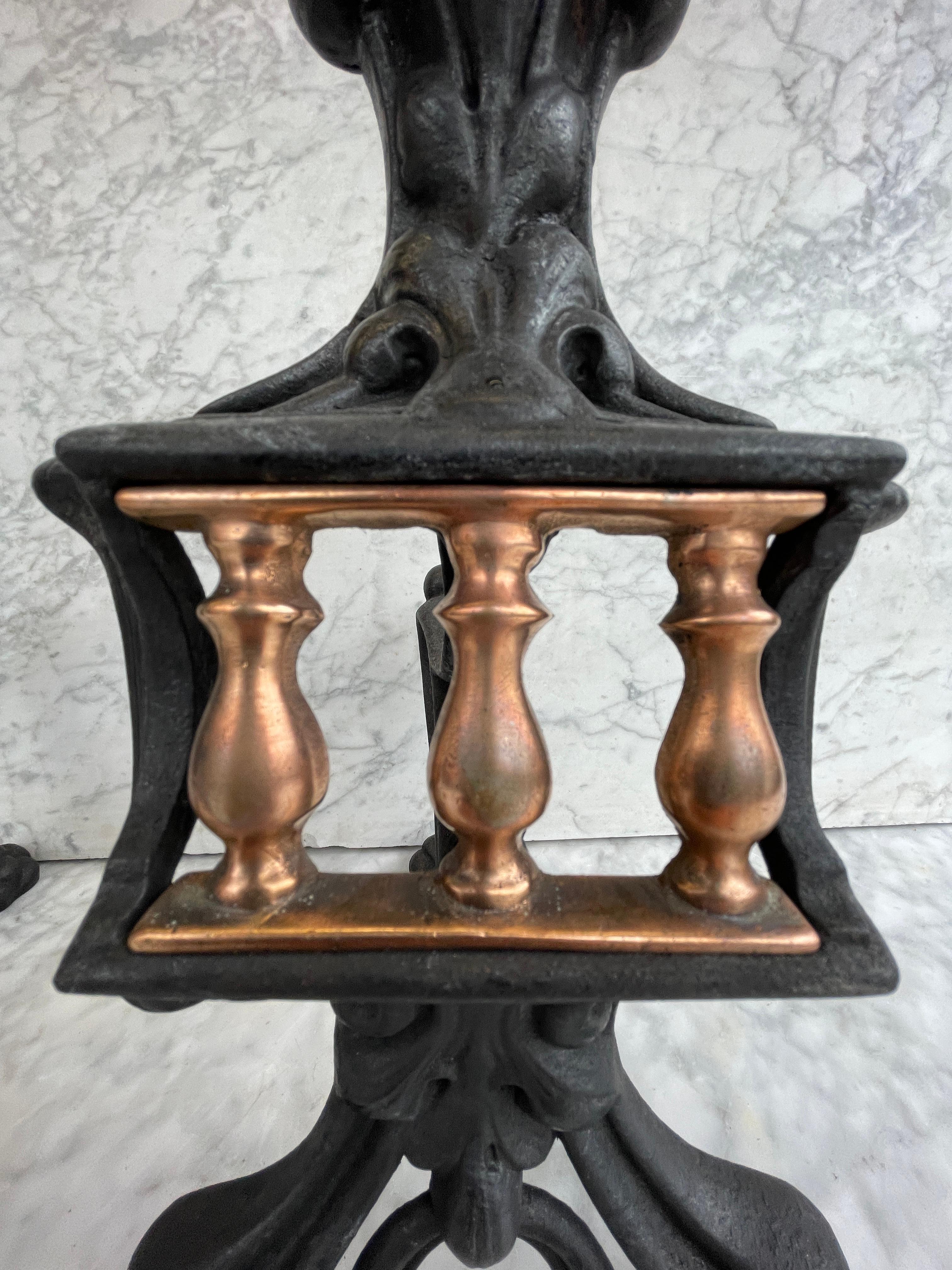 antique french brass andirons