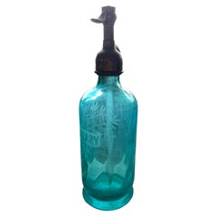 Antique French Aqua Blue J. Fialdes and ET Alary Soda Bottle