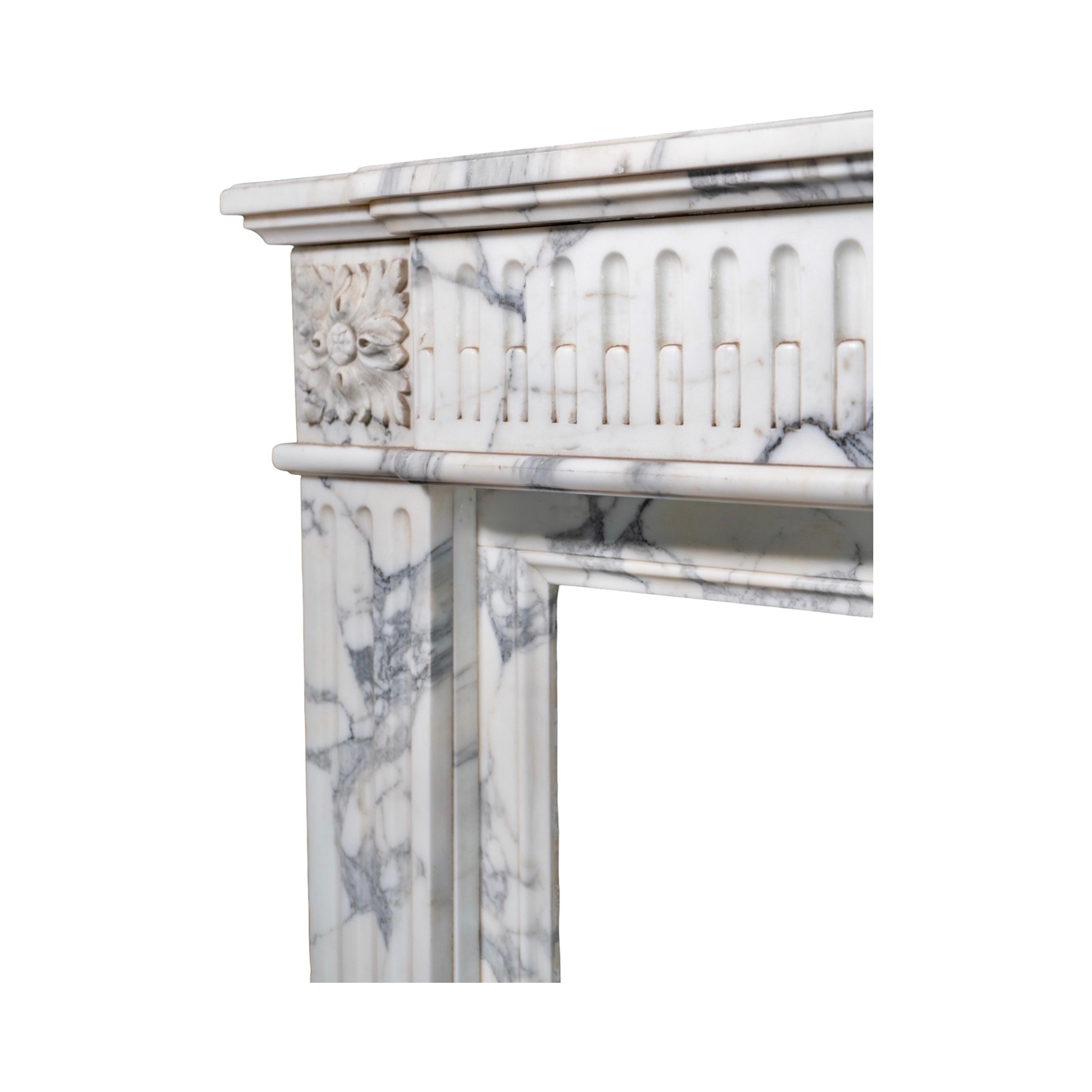 Antique French Arabescato Marble Mantel For Sale 2