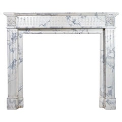 Antique French Arabescato Marble Mantel